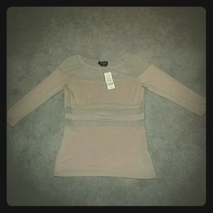 bebe Mesh 3/4 Sleeve Top